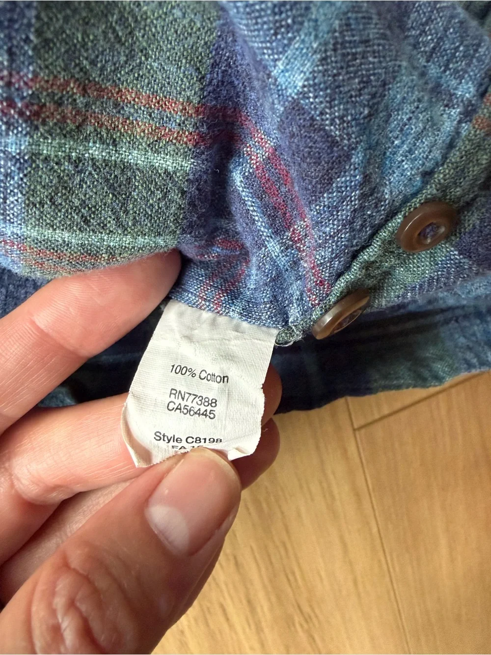 J. Crew Blue and Green Plaid Long-Sleeve Button-Down Shirt 100% cotton